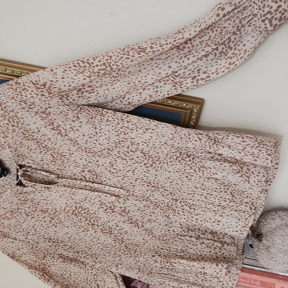 Simply Vera Wang Flowy Top Baloon Sleeve Ruffle Hem Small Bohemian Cottagecore - Picture 6 of 11